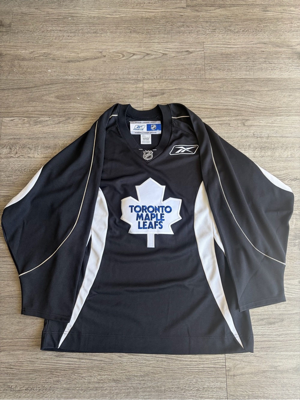 Reebok Toronto Maple Leafs Black & White Hockey Jersey
